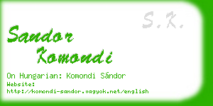sandor komondi business card